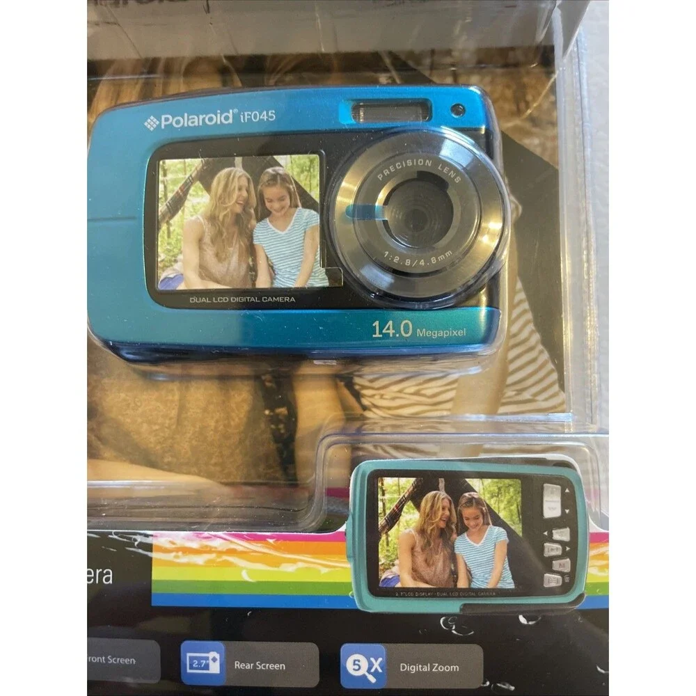 Polaroid iF045 14MP Blue Waterproof Digital Camera ~ 2016 New Old Stock